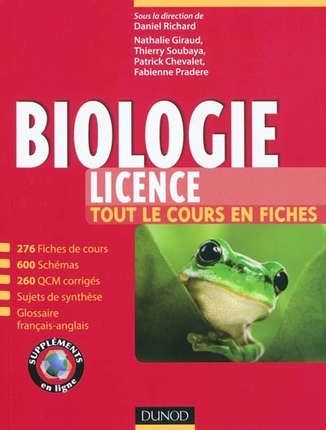 Biologie Licence Tout le cours en fiches, QCM..Dunod PDF