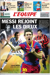 L'Equipe edition du 10 Janvier 2012
