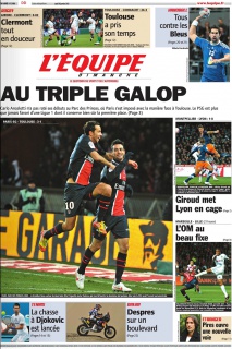 L'Equipe edition du 15 Janvier 2012