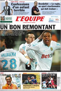 L'Equipe edition du 16 Janvier 2012