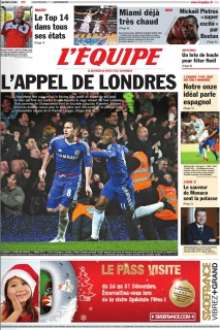 L'Equipe edition du 26 decembre 2011