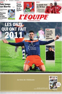 L'Equipe edition du 29 decembre 2011