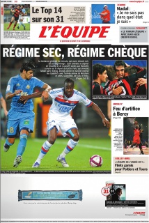 L'Equipe edition du 30 decembre 2011