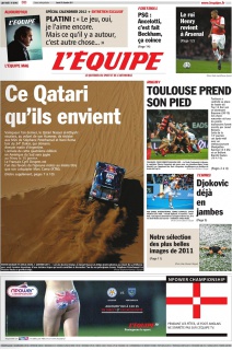 L'Equipe edition du 31decembre 2011