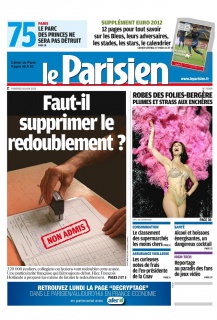 Le Parisien + Cahier de Paris du 08 Juin 2012