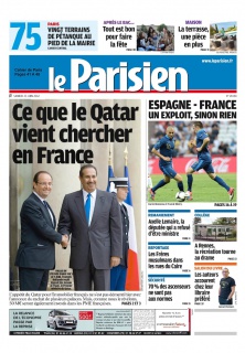 Le Parisien + Cahier de Paris du 23 Juin 2012