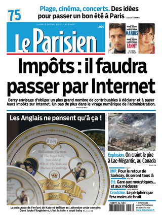Le Parisien + cahier Paris du lundi 08 juillet 2013 -PDF-